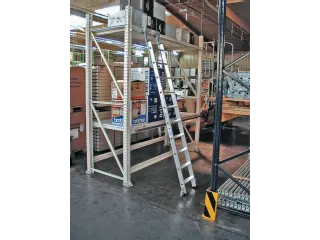 verrijdbare stellingladder,balk L 3,45m,v. H tot 3,54m,13,treden - 3