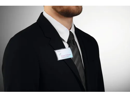 Naambadge CLICK FOLD 40x75 mm met magneet place and hold PP