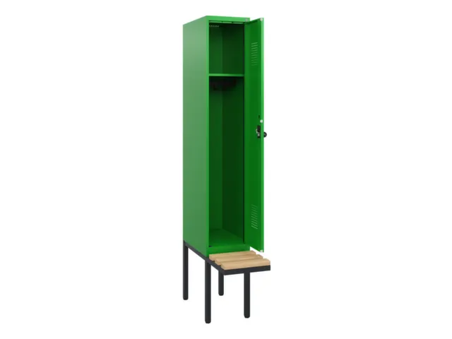 locker met bank,HxBxD 1950x300x815mm,1vak,vak B 300mm,draaigrendel