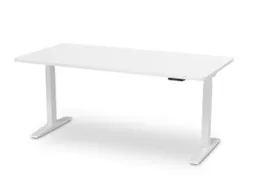 Elektrisch ihv bureau,HxBxD 650-1300x1800x800mm,blad wit,T-voet wit
