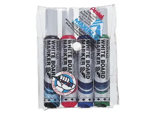Viltstift Pentel MWL5M Maxiflo whiteboard assorti 3mm 4stuks