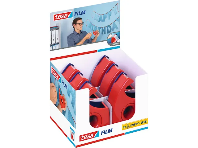 Tesa Tape Dispenser Easy Cut Voor 19mmX33m Rol Rood-blauw