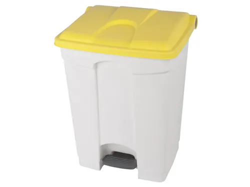 pedaalemmer,1x70l,HxBxD 673x495x412mm,romp PP wit,deksel PP geel