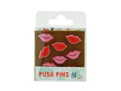 Pushpin Palms&Pizza Lippen. Setje van 8 stuks "push pins" in de vorm v