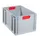 Euronorm-Stapelbak 600x400mm 320mm H Pp Wand/Bodem Gesloten Grijs/Rood
