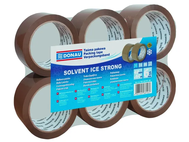 Donau Solvent verpakkingstape PP 48mmx60m 42 micron bruin