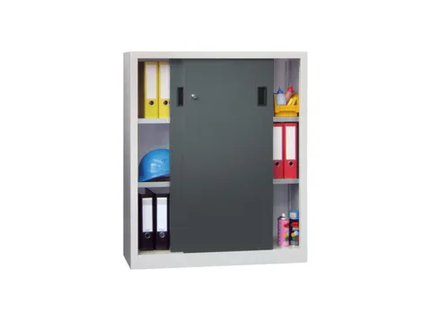 schuifdeurkast,HxBxD 1200x1000x400mm,RAL7035,front RAL7016