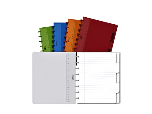 Schrift Adoc A5 ruit 4x8mm 144 pagina's 90gr met 5 tabbladen assorti