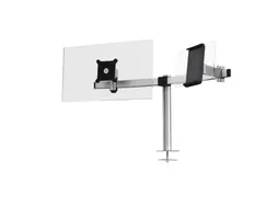 Monitorarm Durable met bladdoorvoer voor 1 scherm en 1 tablet