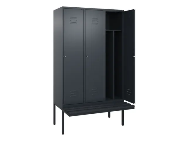locker voor scheiding van kleding,HxBxD 2120x1200x815mm,3vak