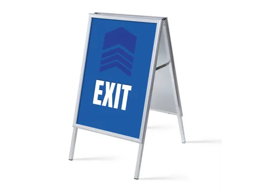 Stoepbord A1 complete set met print "EXIT" Blauw