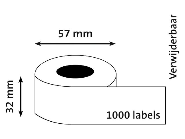 Etiquette Dymo LabelWriter multifonctionnelle 32x57mm 6rlx à 1000 pi
