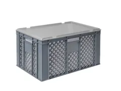 Euronorm-stapelbak,m. isoleerbox,HxLxB 320x600x400mm,63/35l,HDPE,grijs