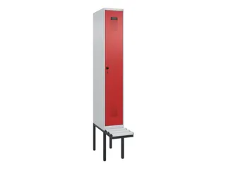 locker met bank,HxBxD 2120x300x815mm,1vak,vak B 300mm,draaigrendel - 2