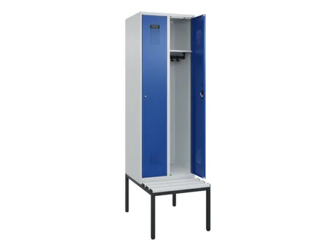 locker met bank,HxBxD 2120x600x815mm,2vak,vak B 300mm,cilinderslot