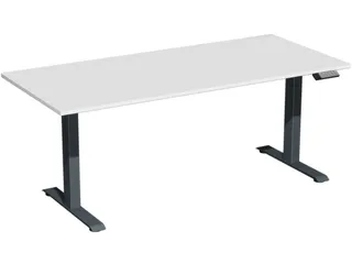 Elektrisch ihv bureau,HxBxD 630-1280x1800x800mm,blad lichtgrijs - 1