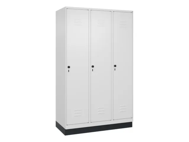 locker,HxBxD 1950x1200x500mm,3vak,vak B 400mm,draaigrendel,sokkel
