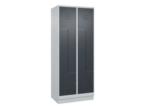 Z-garderobekast,HxBxD 1950x800x500mm,vak B 200/400mm,cil.-slot,sokkel
