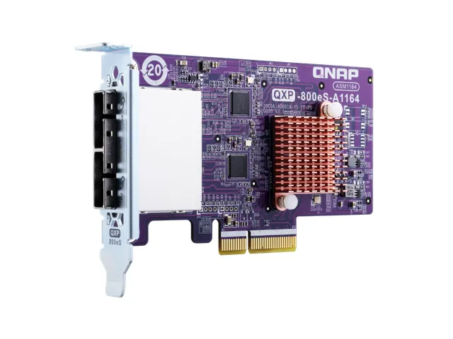 QNAP QXP-800ES-A1164, PCIe, Mini-SAS, Profil bas, PCIe 3.0, Bleu, NAS