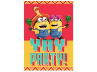 Wenskaart Hallmark uitnodiging Minions 6 stuks - 1