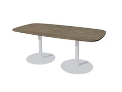 Linesto vergadertafel 200x100 deens ovaal logan eiken 25mm alu