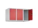 opzetkast,v. locker,3vak.,vak B 300mm,HxBxD 500x900x500mm,cilinderslot