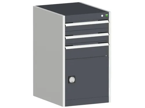 ladekast HxBxD 900x525x525mm 3laden RAL7035 front RAL7016