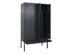 PBM-locker met bank,HxBxD 2120x1200x815mm,4vak,vak B 300mm