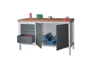 werkbank,HxBxD 900x1500x700mm,onderstel/romp RAL7035,front RAL7016 - 2
