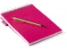 Bloc-notes spirale avec stylo rose ligné 15x22cm