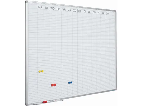 Planbord 90x120cm Softline profiel 8mm Dubbele week NL met dagenstrook