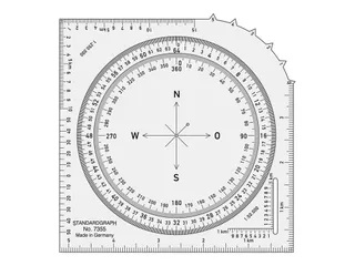 Kaarthoekmeter Standardgraph volledige cirkel gradenboog - 1