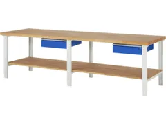 werkbank,HxBxD 790-1140x3000x900mm,beukblad,draagverm. 750kg