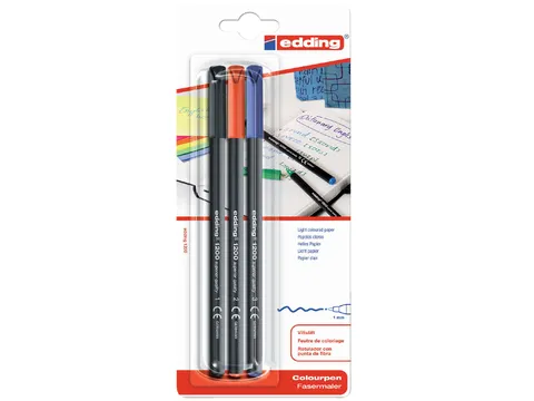 Fineliner edding 1200 assorti 1.0mm blister à 3 stuks