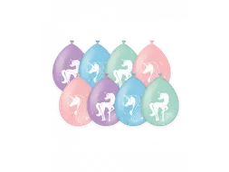 Balonnen Pastel Eenhoorn 30cm Party balloons Unicorn 8 stuks