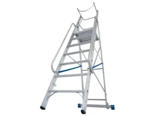 verrijdbare treden-platformladder eenzijdig 7treden stand H 1 65m - 9