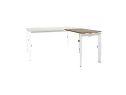 Bureau Linesto N3 aanbouwtafel 120x60cm hav/kers 25mm wit