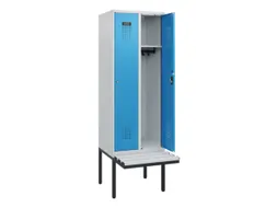 locker met bank,HxBxD 1950x600x815mm,2vak,vak B 300mm,cilinderslot