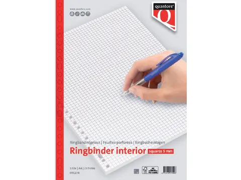 Interieur Quantore A4 23-gaats ruit 5mm 100vel