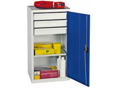 Draaideurkast Hxbxd 1000x500x500mm 3laden 1legbord Ral5010