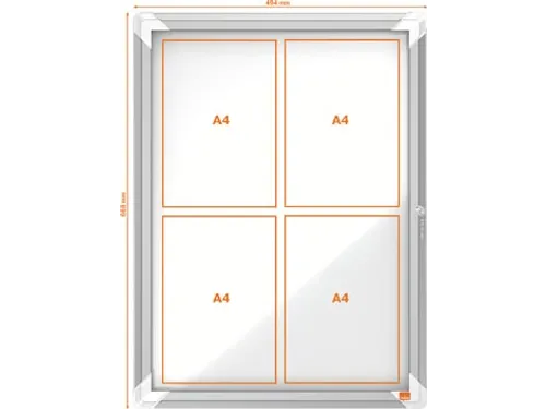 Vitrine buitenvitrine voor 4 x A4 69,2 x 53,2 x 4,5