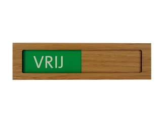 Premium Schuifbord Houtlook Vrij Bezet Groen Rood 150x40mm - 1