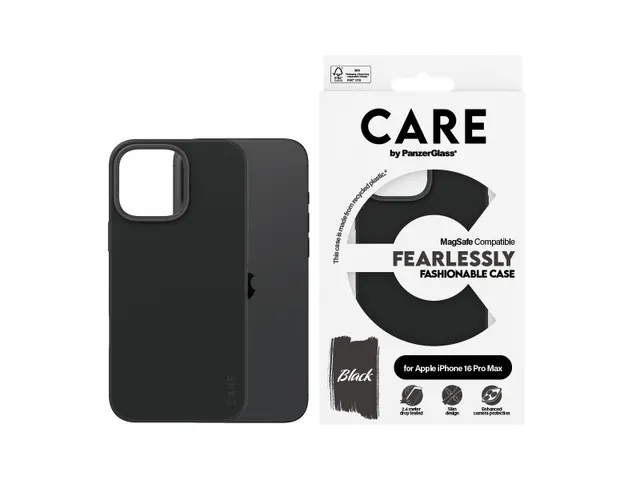 PanzerGlass CARE by Case Black w. MagSafe iPhone 16 Pro Max, Hoe