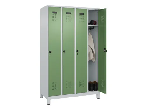 locker,HxBxD 1950x1200x500mm,4vak,vak B 300mm,draaigrendel,voeten
