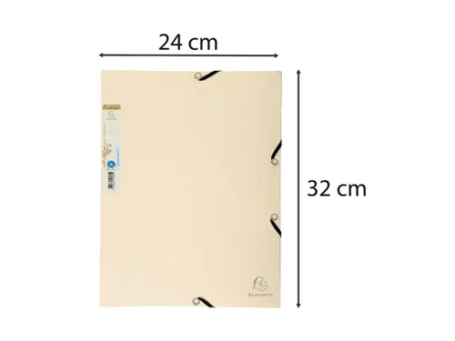 Elastomap met 3 kleppen gerecycleerd karton 380g/m2 Forever - A4-Zand