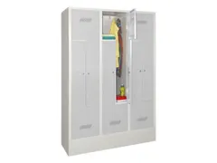 Z-garderobekast 1850x1230x500mm 6 Delen Sokkel Cilinderslot Grijs