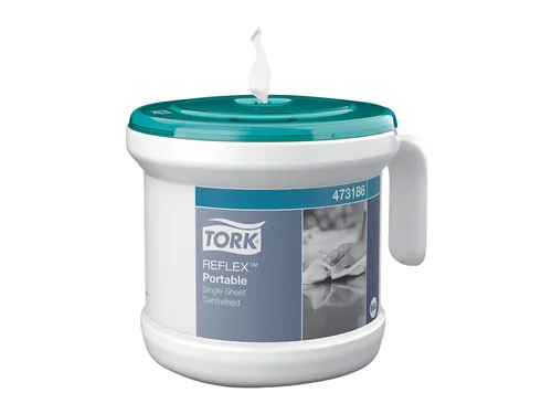 Startpakket Tork Reflex M4 draagbare dispenser wit/turquoise 473186