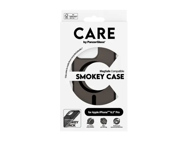 PanzerGlass CARE by Smokey Case w. Black MagSafe iPhone 16 Pro,