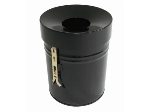 afvalbak,vlamdovend,24l,HxØ 370x295mm,wandmontage,kop zwart