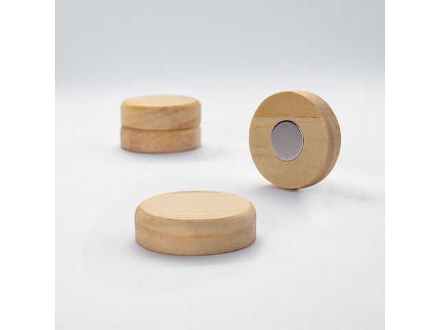 Magneten Sigel rond hout 4 stuk |